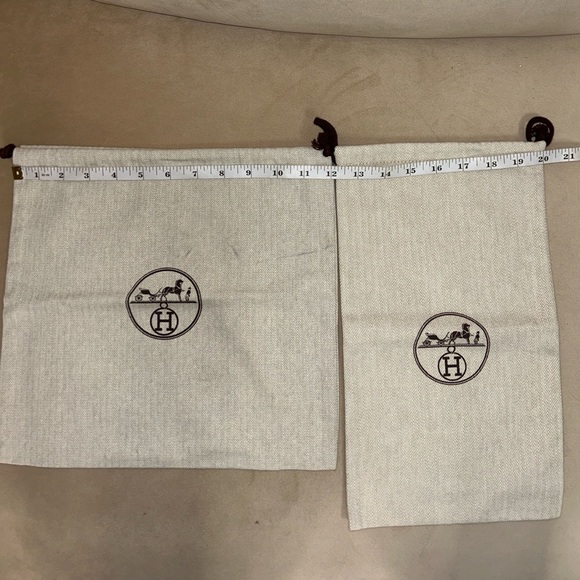Hermes Cream and Brown Dust Bags - Picture 3 of 5